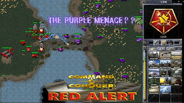 Command & Conquer: Red Alert Remastered 1 Vs 7 Hard AI on Tropical Storm - The Purple Menace??