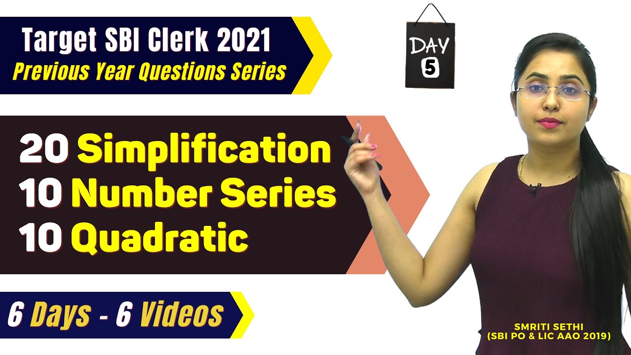 Speed Booster Session | Quants | Previous Year Questions | Day 5 | SBI Clerk 2021 | Smriti Sethi