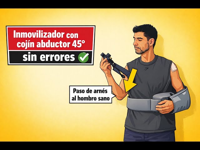 Inmovilizador con cojín abductor 45°: cómo colocarlo bien y cómodo