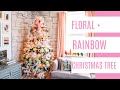 floral and rainbow christmas tree
