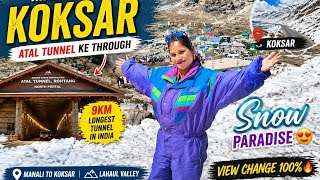 Day 2: Manali ➡️ Koksar Road Trip 🚗 | Full Snow Adventure!