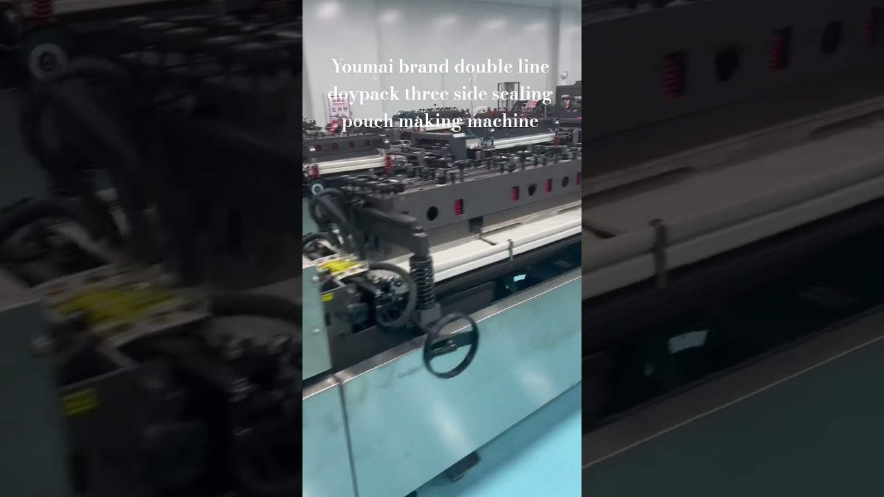 Youmai brand double line doypack three side sealing pouch making machine