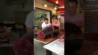 Cutting Tuna in Sicily | Milk Street on the Road
In the seafood markets of Palermo, Sicily, the tuna is impossibly fresh — caught that morning and cut to order. Often, cooks will set up grills nearby so shoppers can bring their tuna steaks to be seasoned and cooked on the spot.
Our editorial director J.M. Hirsch caught this on location while filming #MilkStreetTV Cutting Tuna in Sicily | Milk Street on the Road