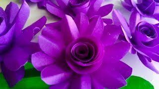 Easy paper flowers / How to make paper flowers /Paper craft by KovaiCraft