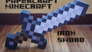 Real Size Minecraft - Espada De Hierro Minecraft Papercraft A Tamaño Juguete