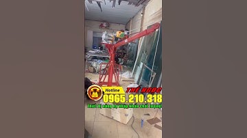 Khung cẩu xoay 360 độ di chuyển. Cẩu xoay 360 độ 500kg cần rút. Khung cẩu xoay xây dựng cần vuông