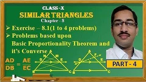 SIMILAR TRIANGLES, CLASS 10, EXERCISE 8.1