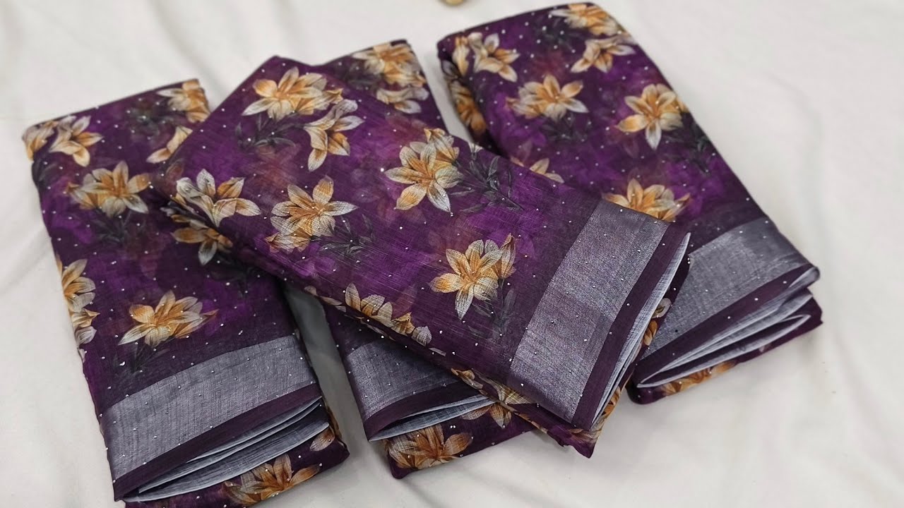 ❤️Linen Cotton sarees collection (28.10.2025) premium quality best price🌺