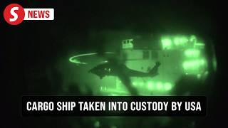 US navy destroyer fires at Iranian-flagged ship for non compliance of blockade
