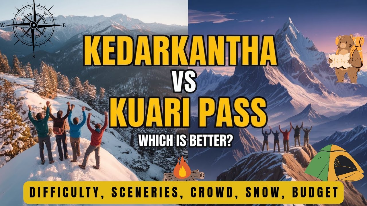 Kedarkantha vs Kuari Pass Trek ❄️ | Which Winter Trek Is Better? | Difficulty, Views & Crowd
