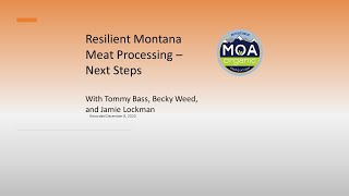 Resilient Montana Meat Processing   Next Steps 12   8   2020