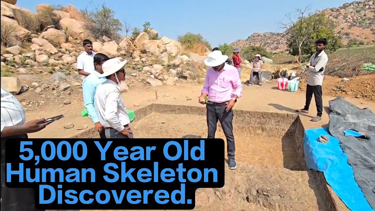 5,000 Year Old Human Skeleton Discovered by archaeologist at Tekkalkote, Siruguppa taluk, Ballari.