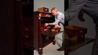 Hidden Compartment of an Early 19th Century Empire Secretaire #antiques #empire #secrétaire