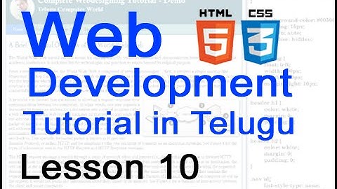 Web Development  Tutorials in Telugu - Lesson 10