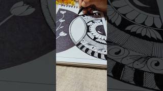 Easy Mandala Art for Beginners ✍️ | Black &amp; White Magic #art #mandalaart #drawing #ytshorts #artist