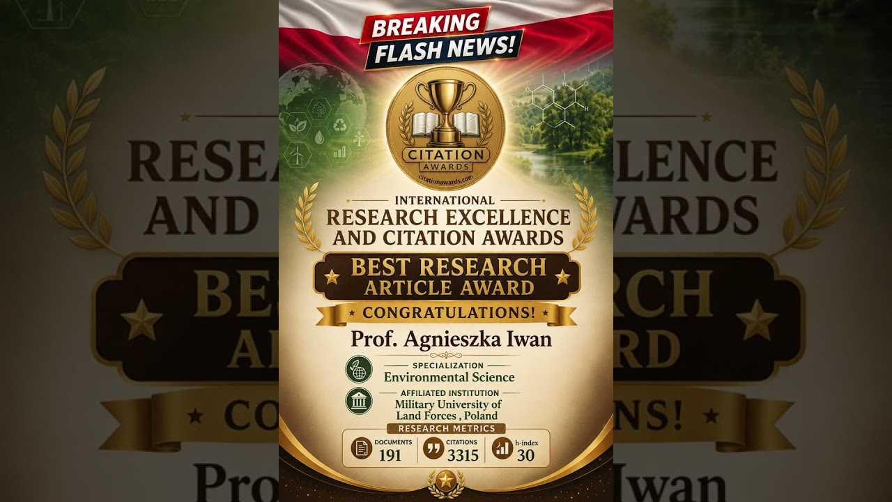 Prof. Agnieszka Iwan | Environmental Science | Best Research Article Award