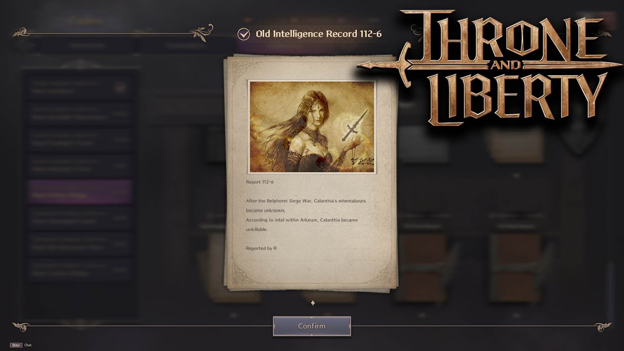 Old Intelligence Record 112-6 - Near Vienta Village Collection Codex THRONE AND LIBERTY