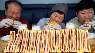 🥪Monte Cristo sandwich & 🍇Grape jam - Mukbang eating show