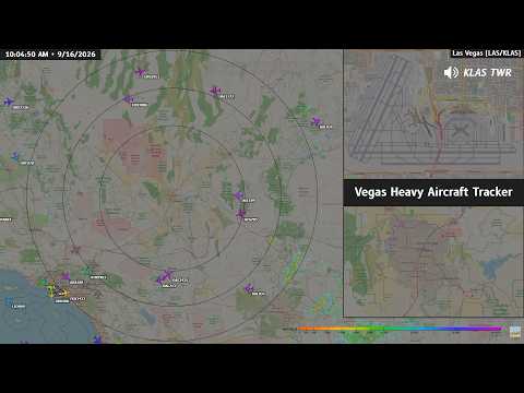 Vegas Heavy Aircraft Tracker LIVE LAS/KLAS Tower Audio + Heavy Jet Alerts