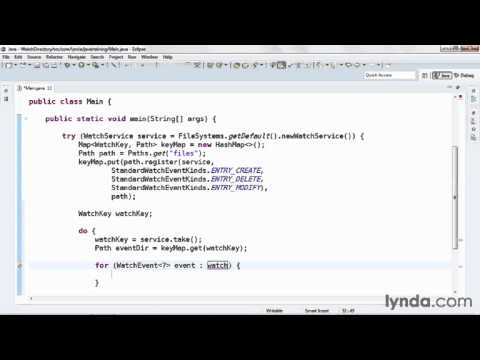 java tutorial Watching a Directory For File Changes - YouTube
