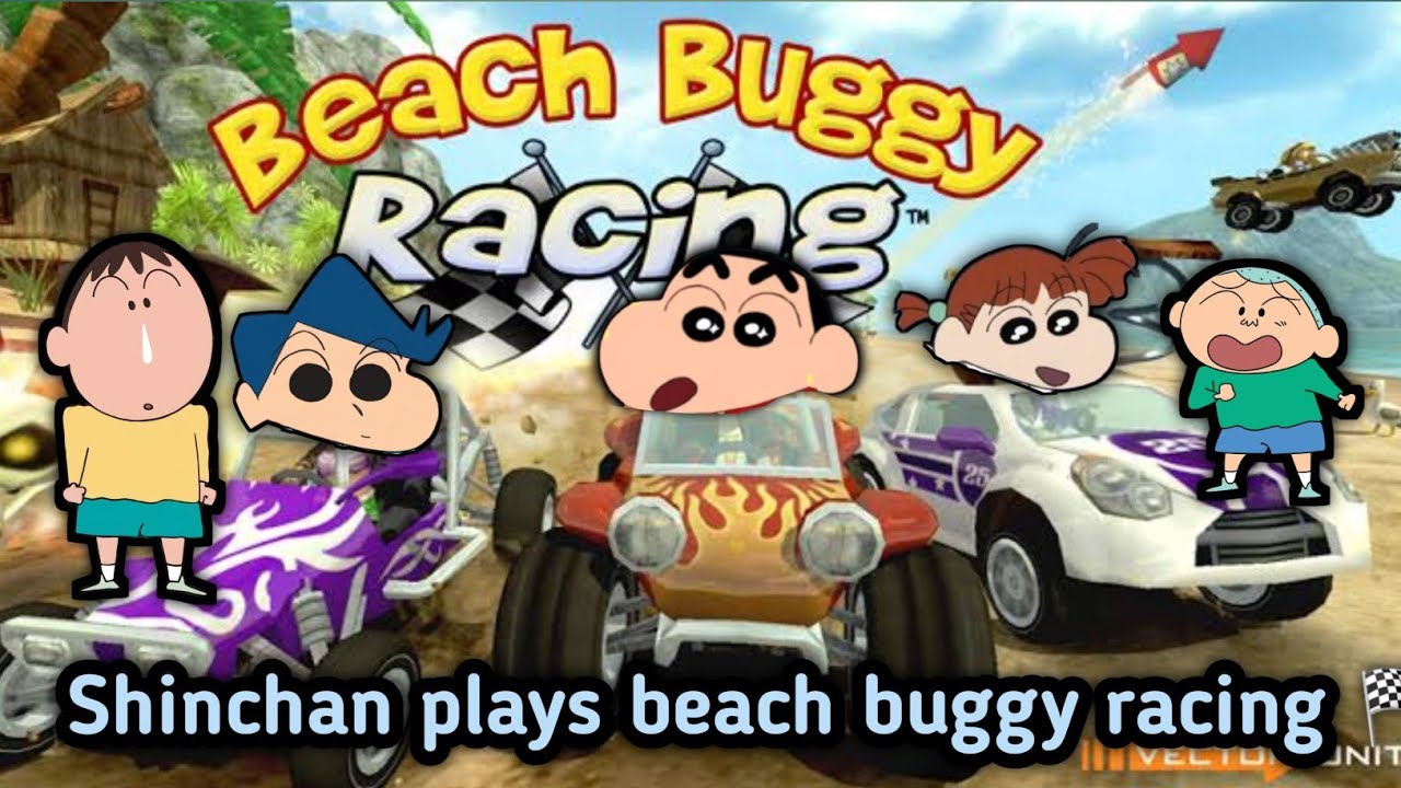 Shin Chan Speed Racing Shinchan and friends plays beach buggy racing || Shinchan and his ...