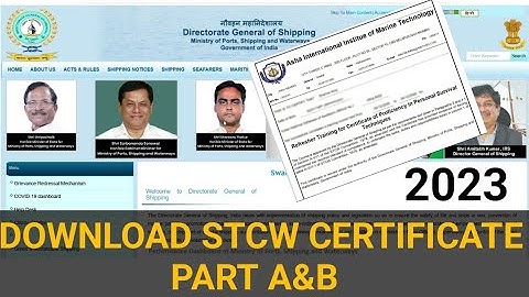 How to download stcw certificate from dg shipping part A&B 2023
