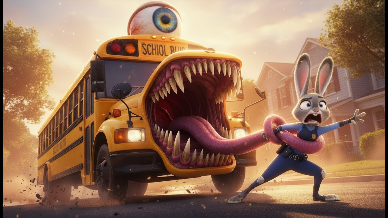 😱 NIGHTMARE : The Judy encountered a DEADLY mutated school bus monster on its way to school ! 🚌👹
