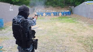 ARMSCOR 1911 45ACP With barrel bushing compensator recoil test at 15 meters..
