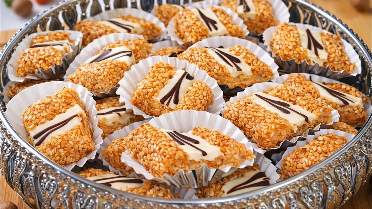 Dulce Marroquí de Cacahuetes y Chocolate حلوة ساقية من زمان الجميل بلا فران بلا قالب حضريها 10 دقائق