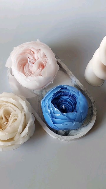 Свеча бутон ИНДИГО 💙 #свечибутоны #flowers #свечицветы # ...