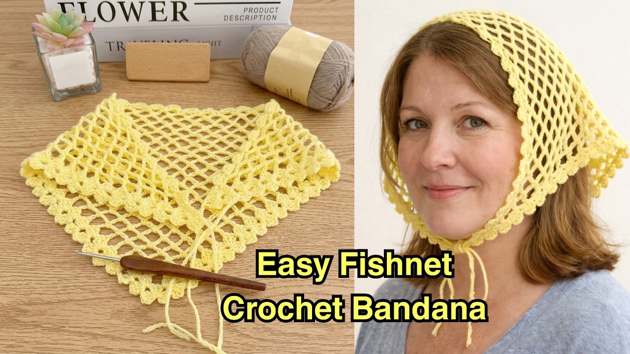 ?️NWT Blue & Red Lobster Crochet Knit Hair Bandana KNITTING PATTERNS for the #seashorebandana and  main image 2