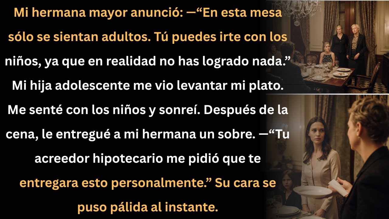 Mi hermana me mandó a la mesa de los niños… después le entregué un sobre.