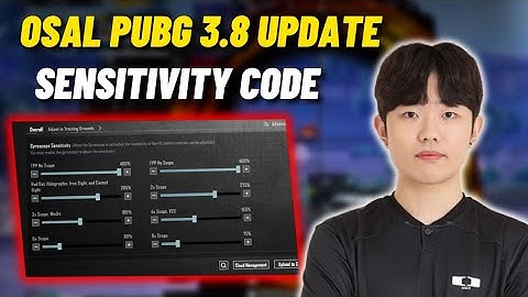 OSAL PUBG SENSITIVITY CODE | OSAL PUBG 3.8 UPDATE SENSITIVITY | GATIH YT | #osal #bgmi #pubgmobile