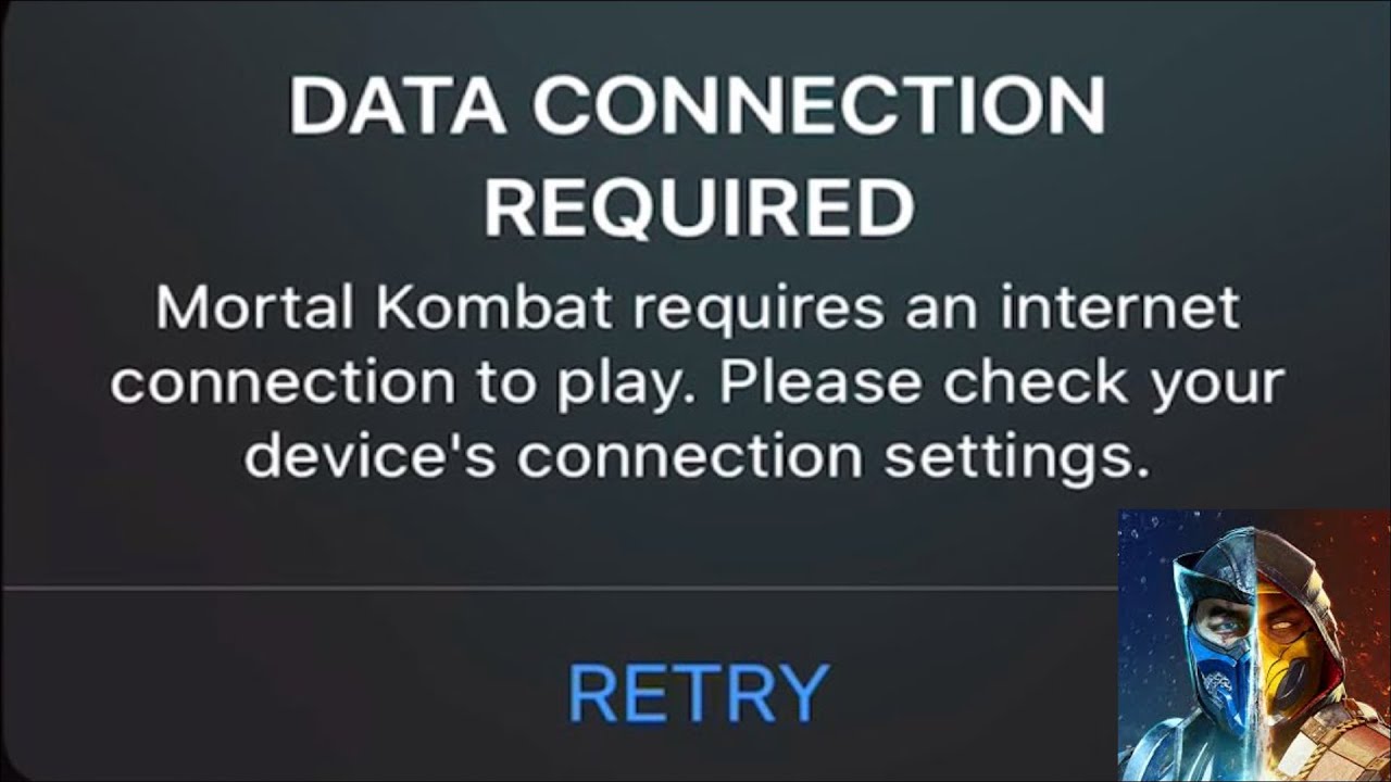 How to Fix Mortal Kombat Game - Data Connection Required - Please check your device