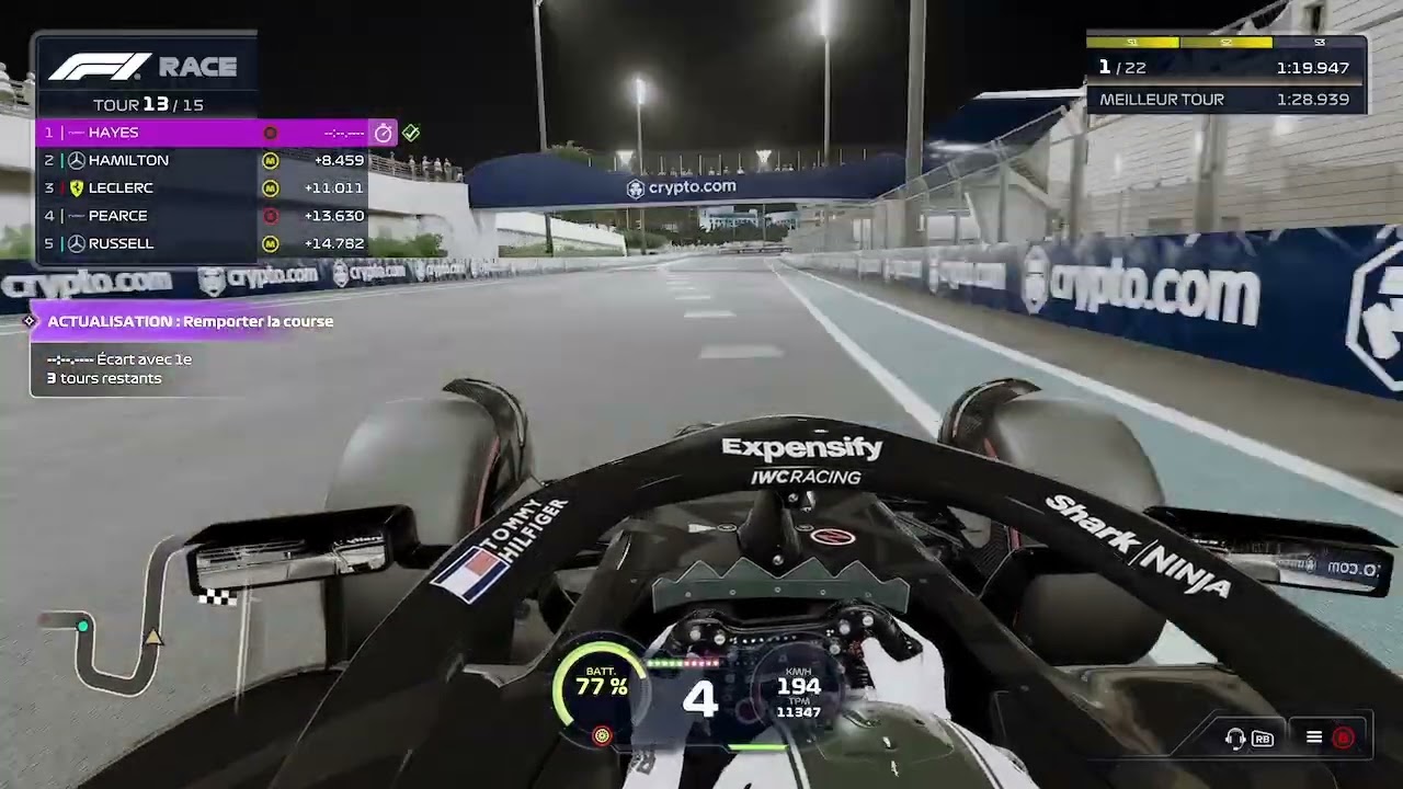 F1 25 Le film l'accélération de Sony Hayes en apxgp circuit de d'Abou dabi FR 