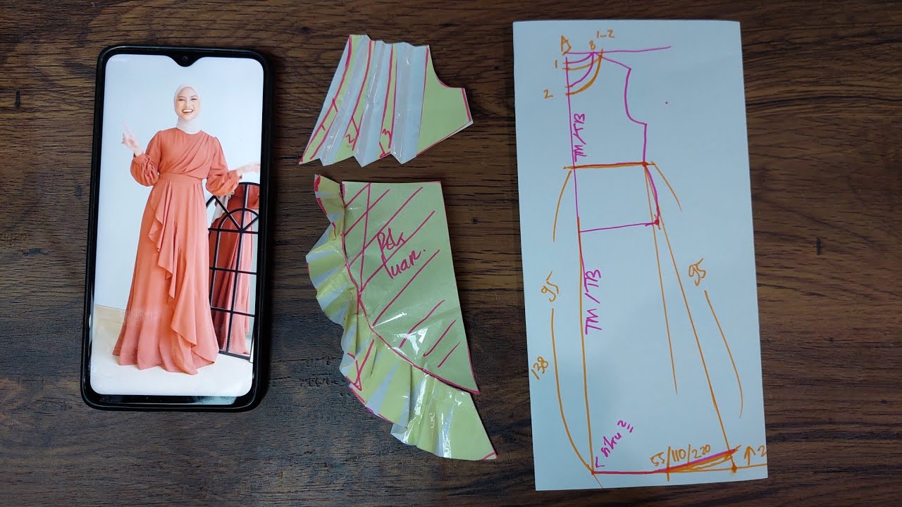 Belajar pecah pola dress ini yuk