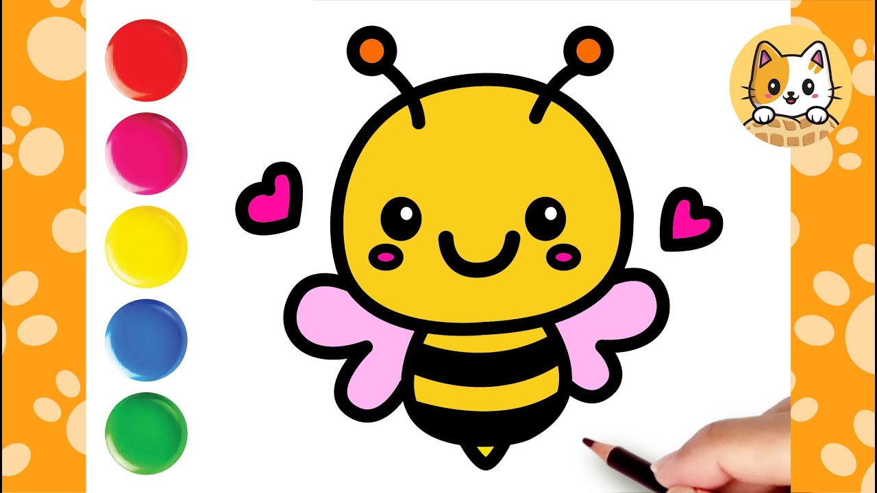 Очень простая пчела шаг за шагом | Как рисовать для детей!