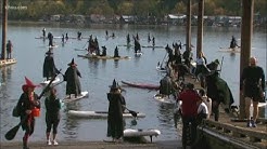 Hundreds attend Stand Up Paddleboard Witch Paddle in Portland