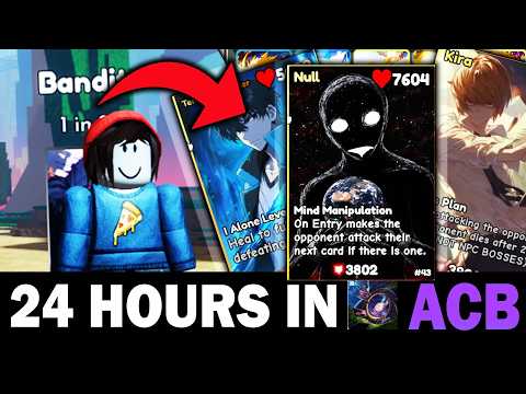 I SPENT 24 HOURS Inside of Anime Card Battle!