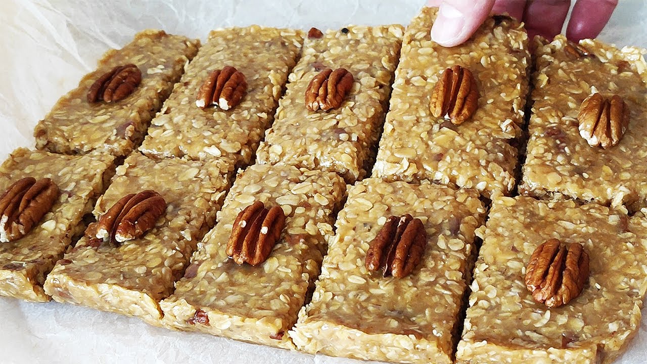Einfach Haferflocken und 3 Zutaten mischen! Selbstgemachte Haferriegel OHNE Backen! KEIN Zucker!