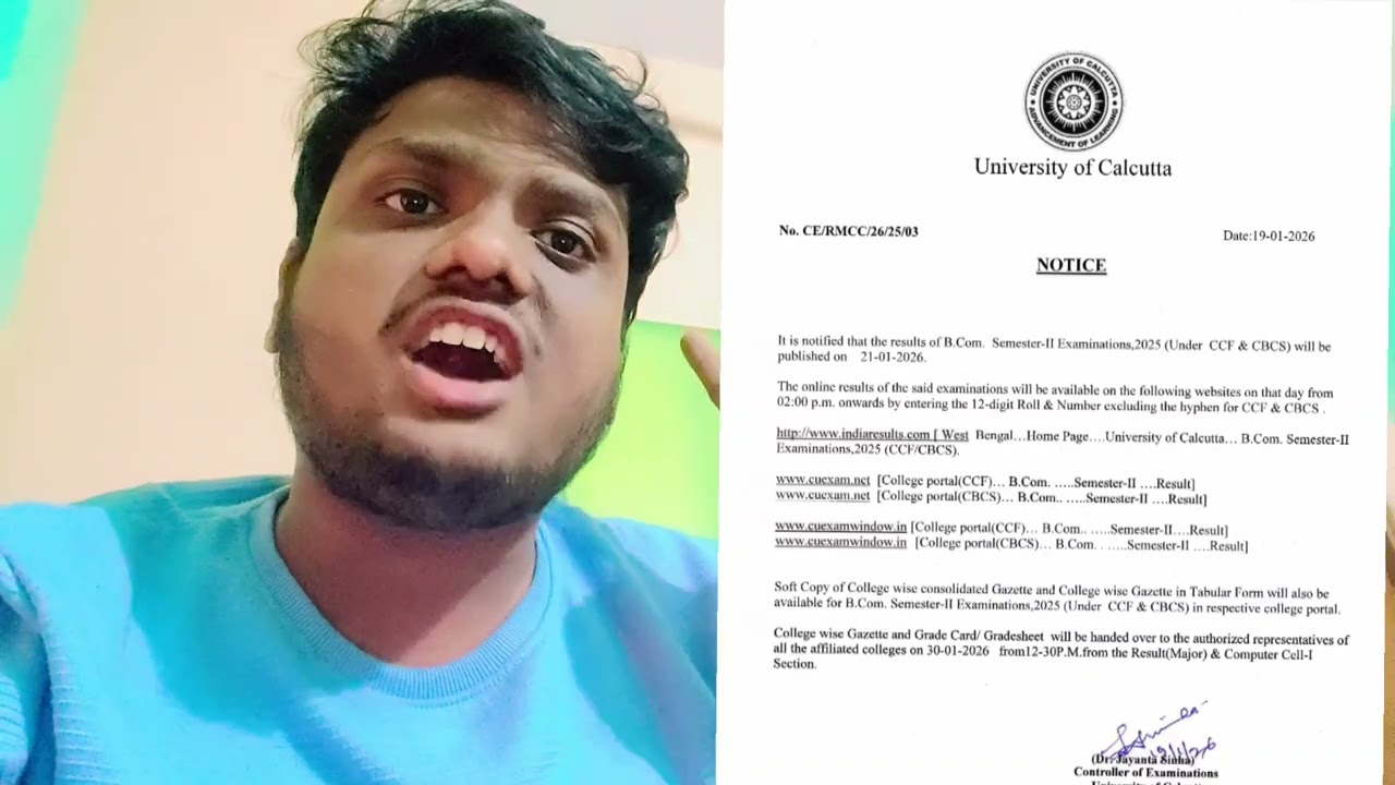 Bcom Sem-2 CCF Result  21 Jan |Calcutta University 