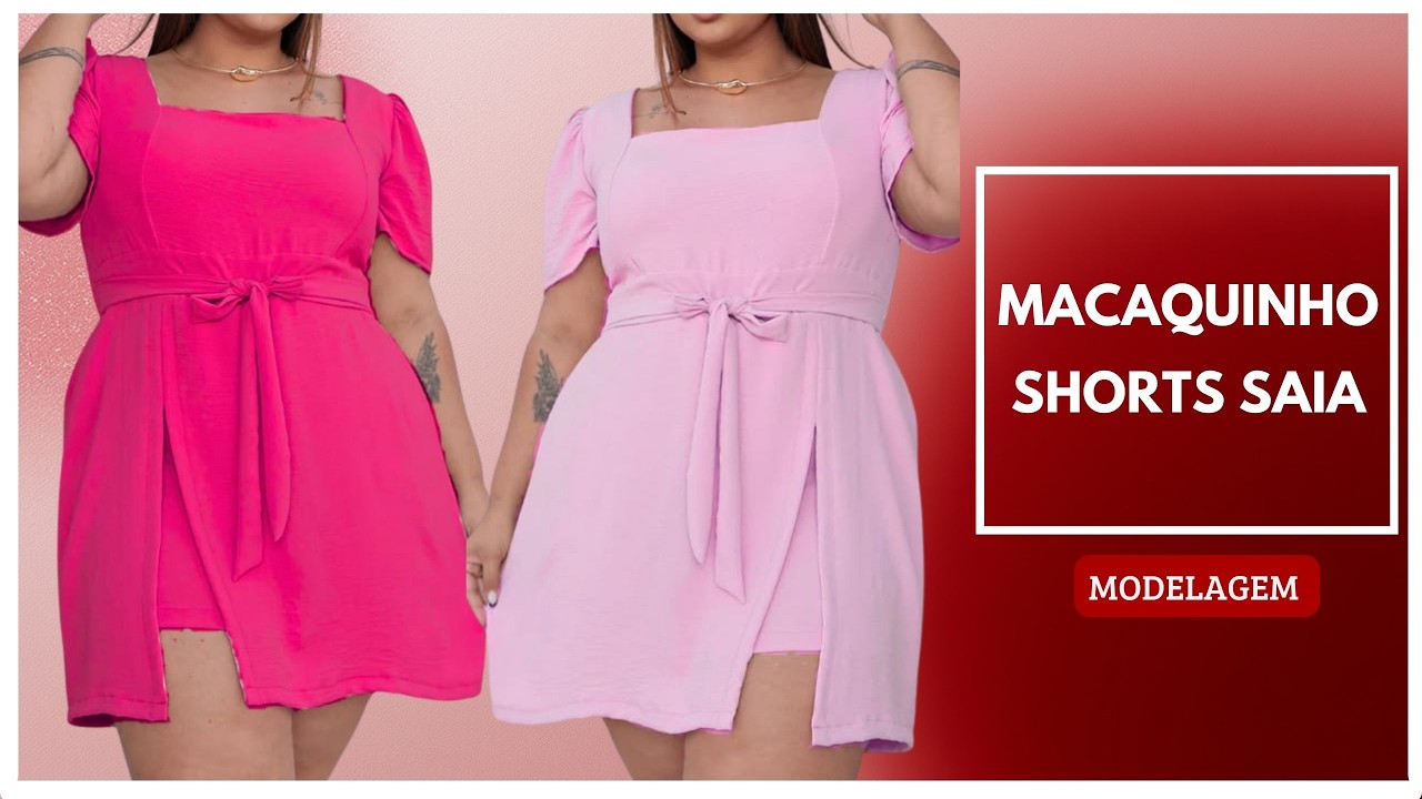 Macaquinho shorts saia - modelagem