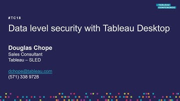 Data level security with Tableau Desktop