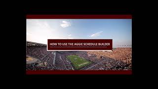 WFES Advising Hub Aggie Schedule Builder Guide