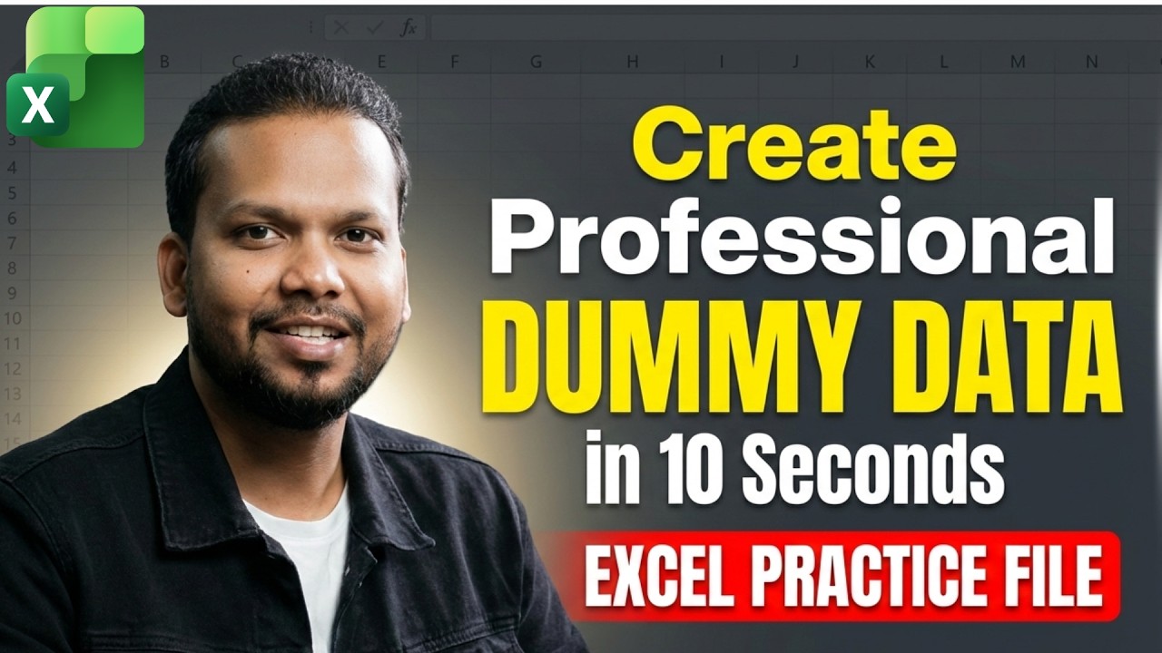 Stop Finding Practice Files! 🛑 Create Dummy Data in Excel in 10 Seconds ...