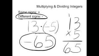 13(-5) = -65 Multiplying & dividing integers #13