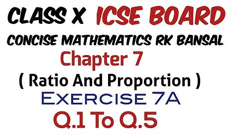 Exercise 7A Class 10 Maths ICSE Board