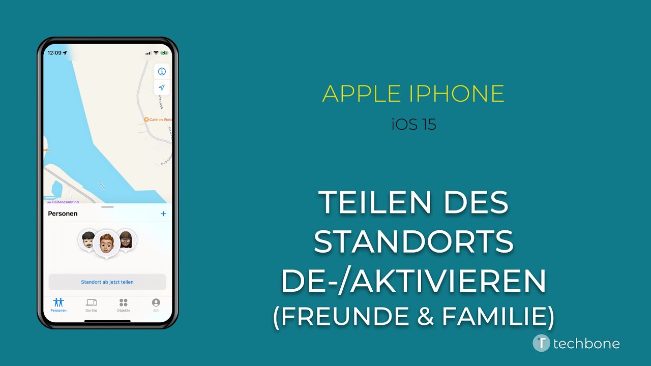 Teilen des Standorts mit Freunden & Familie de-/aktivieren - Apple iPhone [iOS 15]