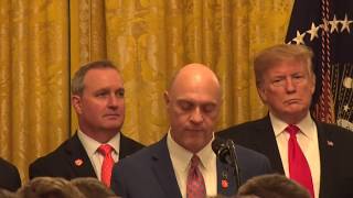 Clemson President Jim Clements addresses the crowd at the White House