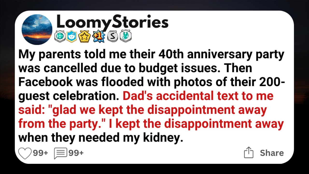 My parents told me their 40th anniversary party was cancelled due to budget issues. Then Facebook wa